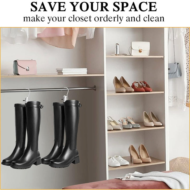 Durable silver clothing clips with hooks, excellent for travel organization and home use