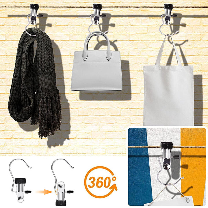 Silver heavy duty clips for laundry room & travel, providing excellent clothing organization