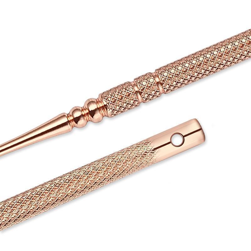 Comprehensive ear care solution: 6 durable rose gold stainless steel earwax removal tools.