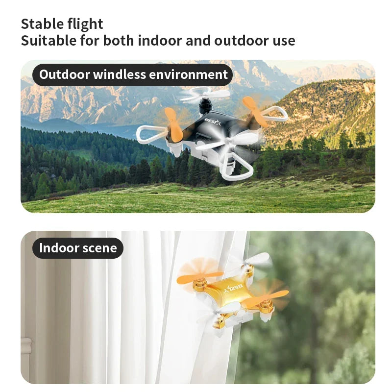 SkyPixie indoor mini drone, a durable remote control quadcopter toy designed for easy flight for young beginners.