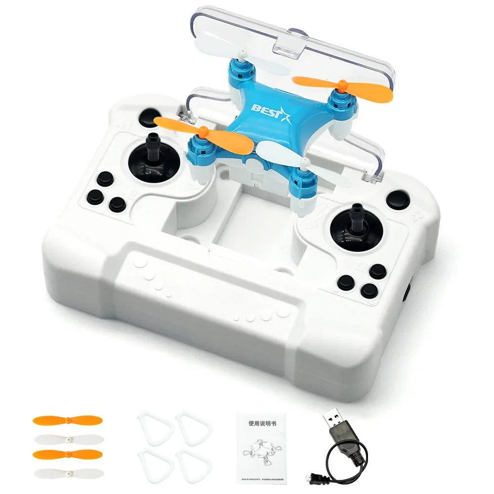 Giftable SkyPixie mini quadcopter drone toy, a beginner's flying RC toy for kids, offering simple indoor flight.