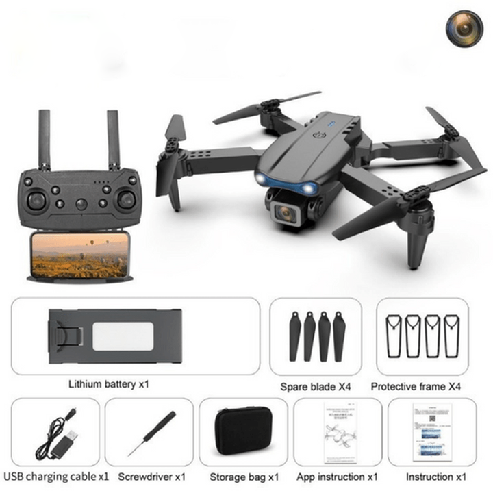 Beginner-friendly 4K UHD quadcopter drone, offering extended flight time and stunning outdoor tech views.