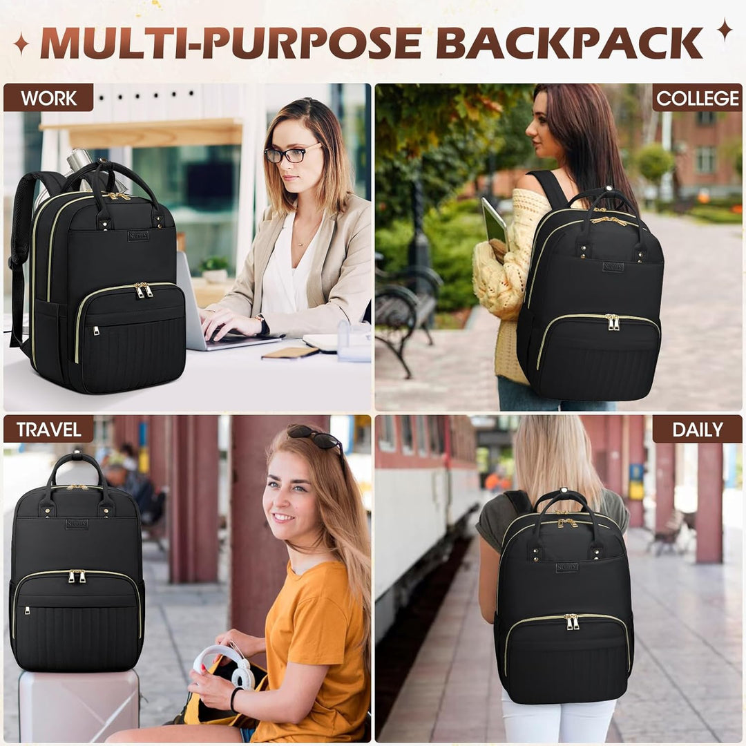 Versatile unisex water-resistant daypack, perfect for work, college, or travel, fitting 15.6-inch laptops.