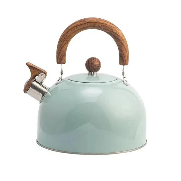 Premium stainless steel whistling water boiler with a heat-resistant insulated handle, perfect for your daily tea or coffee.