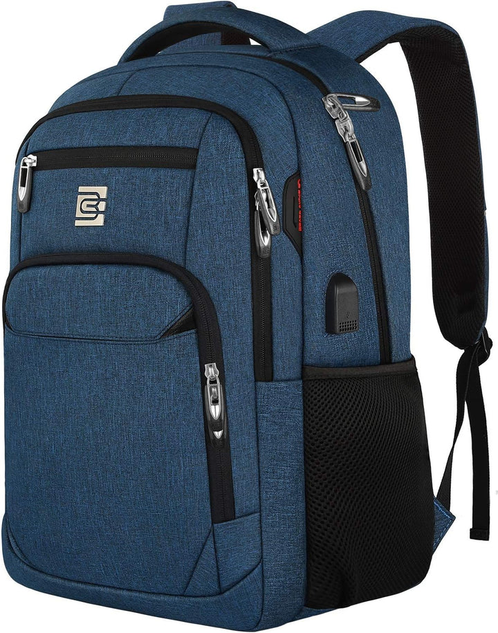 Side view of the unisex anti-theft laptop backpack, showing its sleek and compact design.