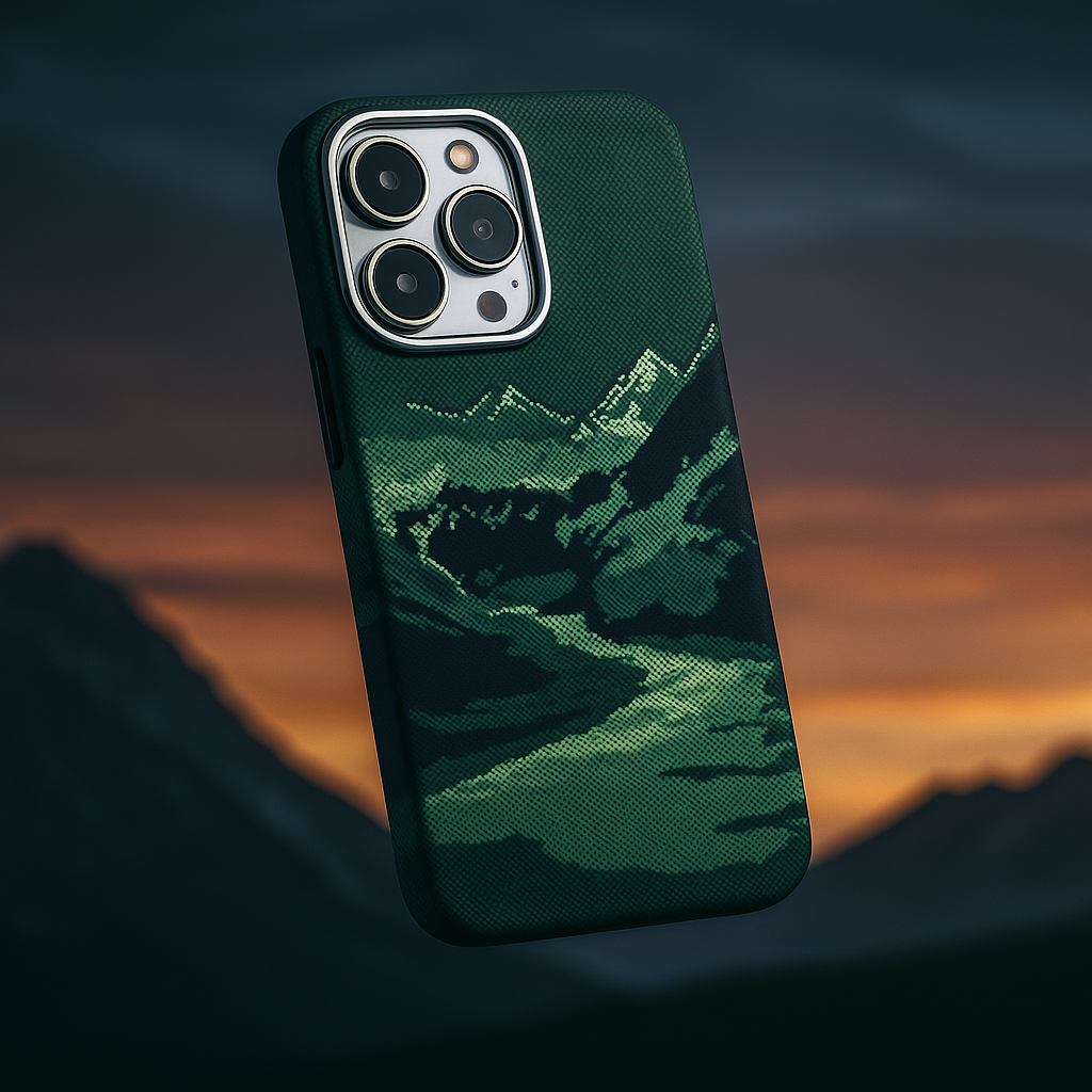 Slim canvas MagSafe compatible phone case for iPhone 15, offering magnetic attachment and protection.
