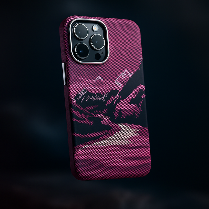 iPhone 15 with a MagSafe compatible phone case attached, demonstrating wireless charging support.