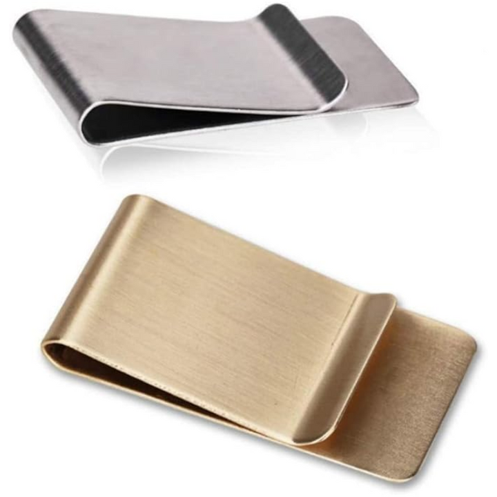 Durable slim stainless steel metal card holder & money clip. Ideal men's minimalist wallet for business cards.