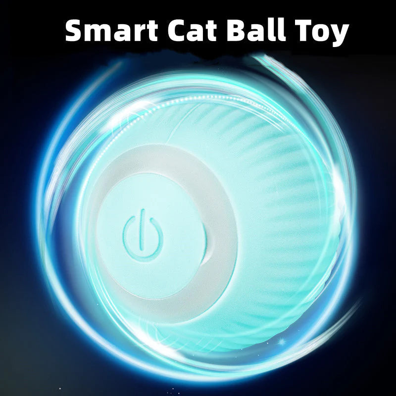Interactive cat ball rolling under furniture, showing its ability to navigate obstacles.