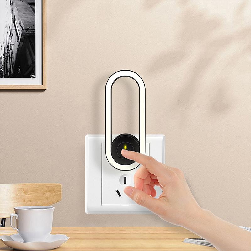 Compact smart mosquito repeller with ultrasonic technology, featuring an integrated LED night light.