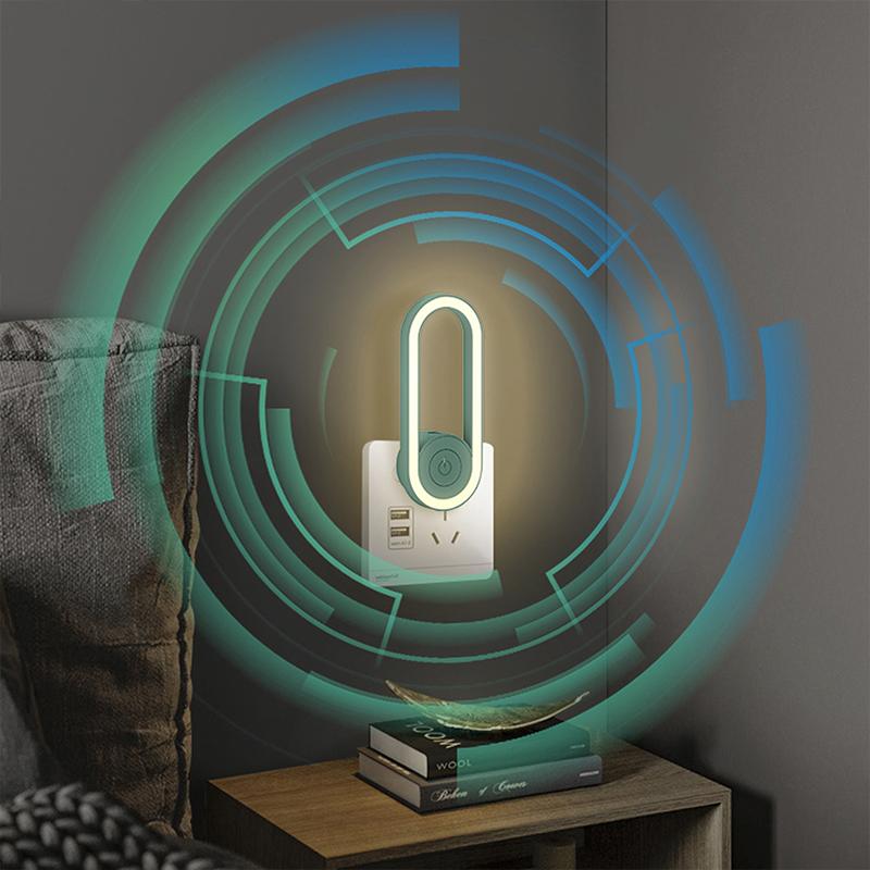Dual-function smart device: ultrasonic mosquito repeller and soothing LED night light for home.