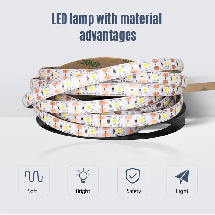Home lighting solution: flexible LED strip with motion sensor, great for subtle mood lighting