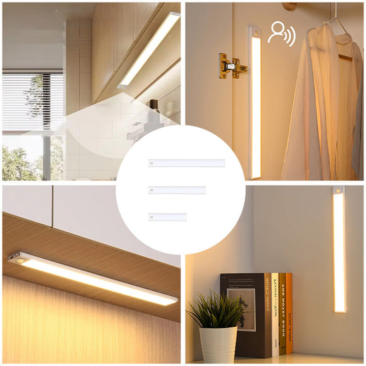 Wireless smart motion sensor cabinet light, perfect for home automation and easy installation in various spaces.