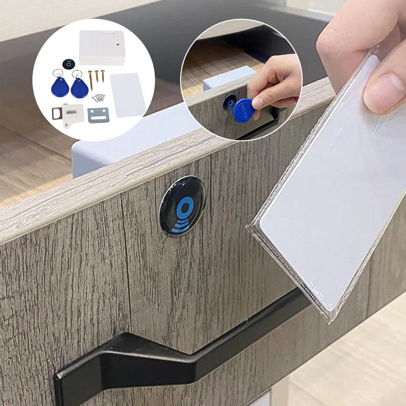 Secure wooden cabinet with a hidden smart RFID electronic lock system