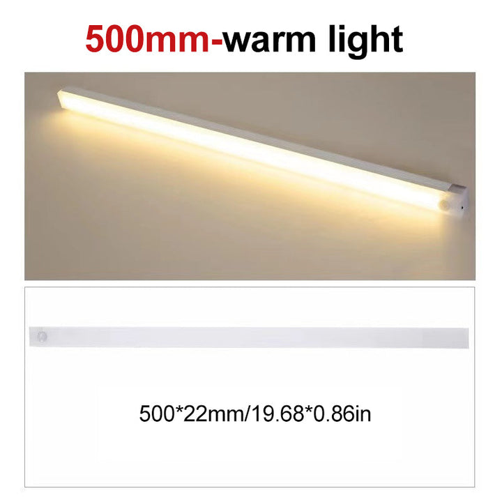 Under-cabinet LED lighting system, motion-activated, rechargeable battery, no wiring needed