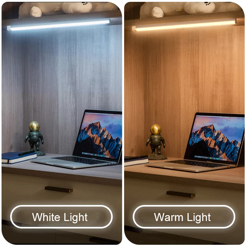 Bright LED under-cabinet lighting with motion detection, enhances kitchen and closet visibility