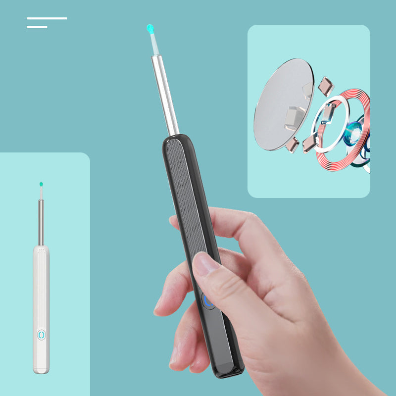 Personal care smart ear cleaner with integrated HD camera for precise visual inspection and cleaning.