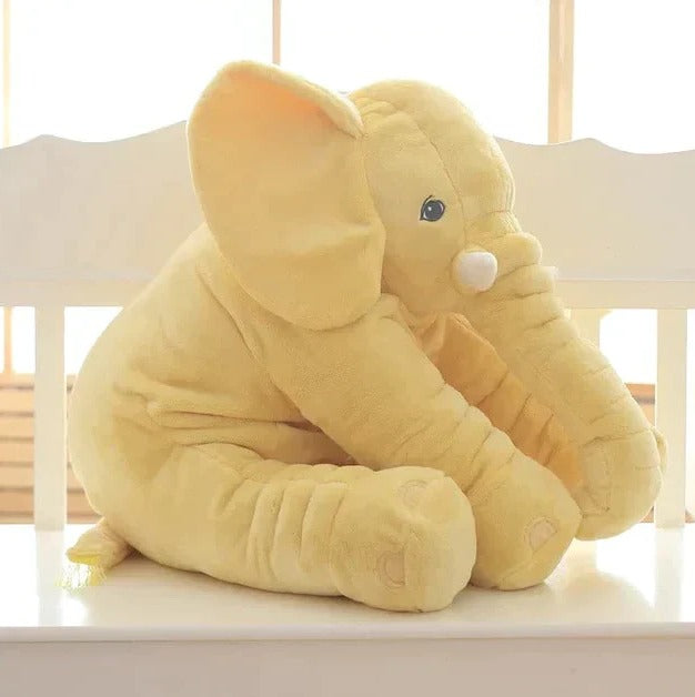 Huggable soft elephant plush toy & comfort cuddle pillow for newborns, ideal baby shower gift.