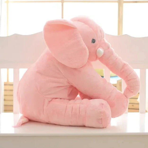 Cute gray elephant animal pillow, a cozy soft toy for kids' rooms, great newborn gift.