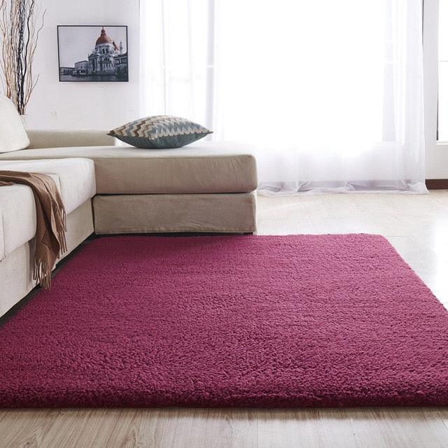 Plush and soft low pile shag area rug, a modern statement piece with gentle waves for cozy decor.