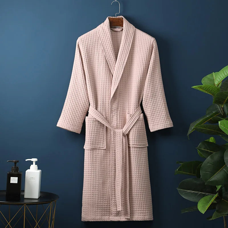 Soft and absorbent waffle knit robe for women, great for after shower or lounging