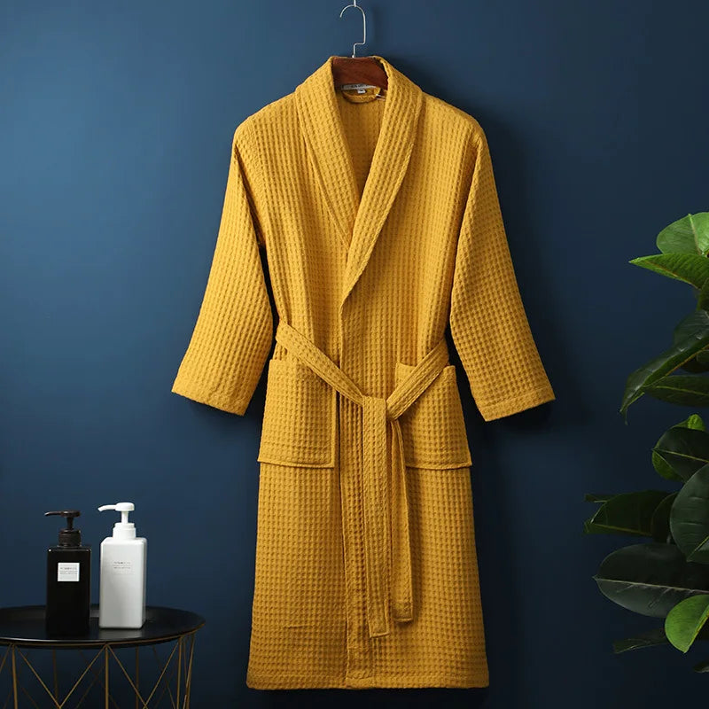 Light purple women's waffle knit robe, a comfortable and chic sleepwear option