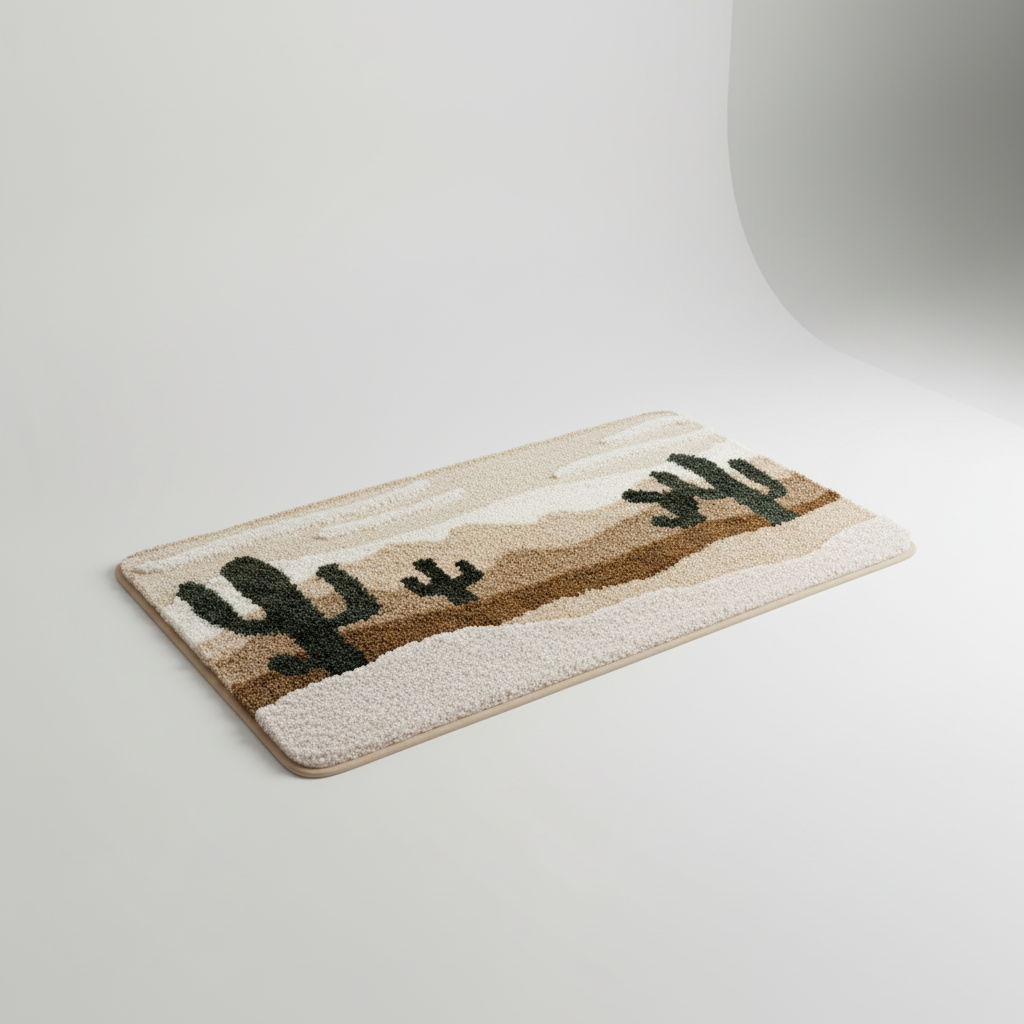 Soft, absorbent FjordFluff plush bathroom rug. Non-slip floor mat for cozy comfort and stylish home decor.