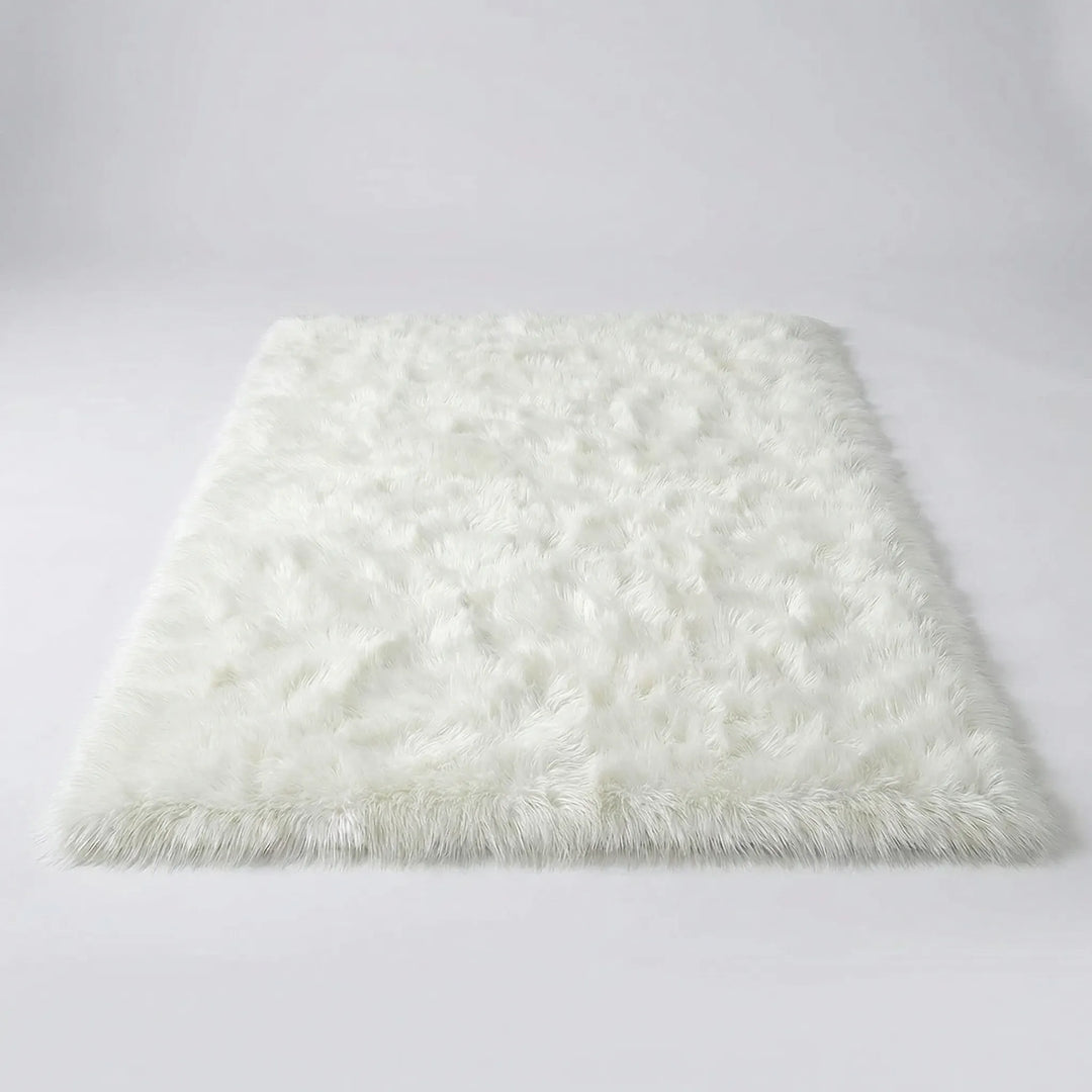 Cozy bedroom rug with a soft plush texture and elegant Flowique wavy design for comfort.