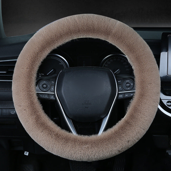 Comfort-focused plush steering wheel cover, an essential car accessory for soft grip
