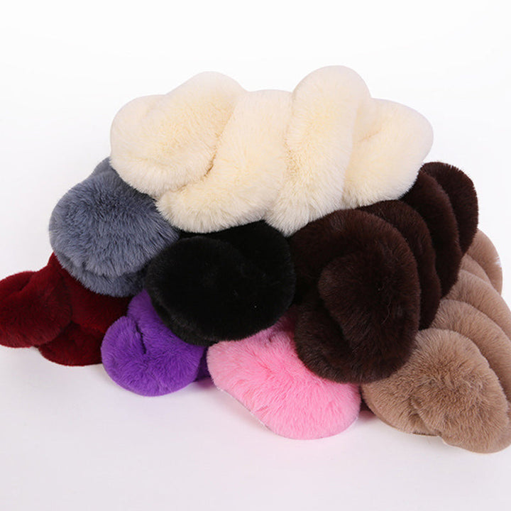 Elegant plush steering wheel cover, providing a soft grip and stylish car accessory