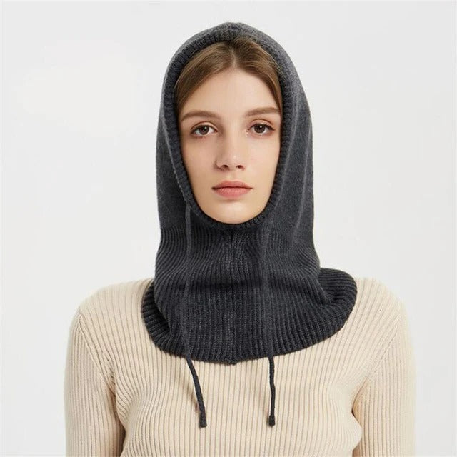 Warm women's wool knit beanie for cold weather, a stylish and soft accessory.