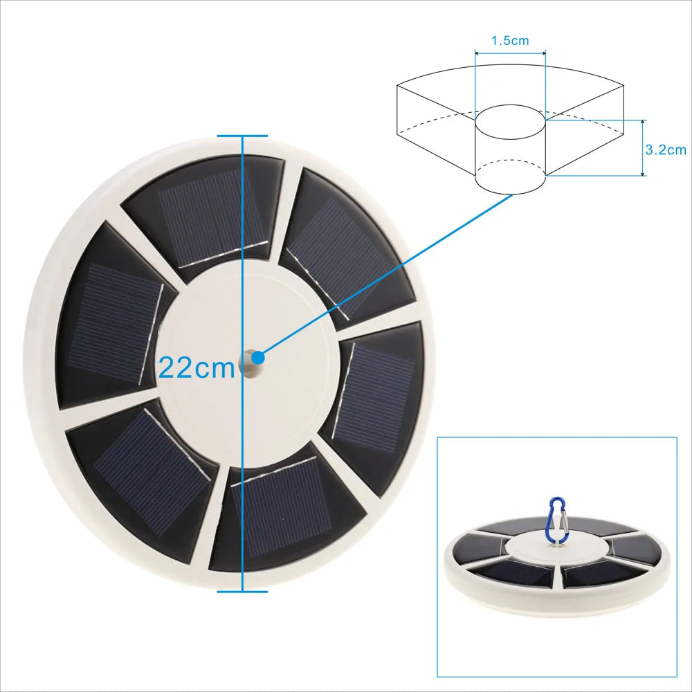 Weatherproof 26 LED solar flagpole light provides brilliant flag illumination for outdoor display.