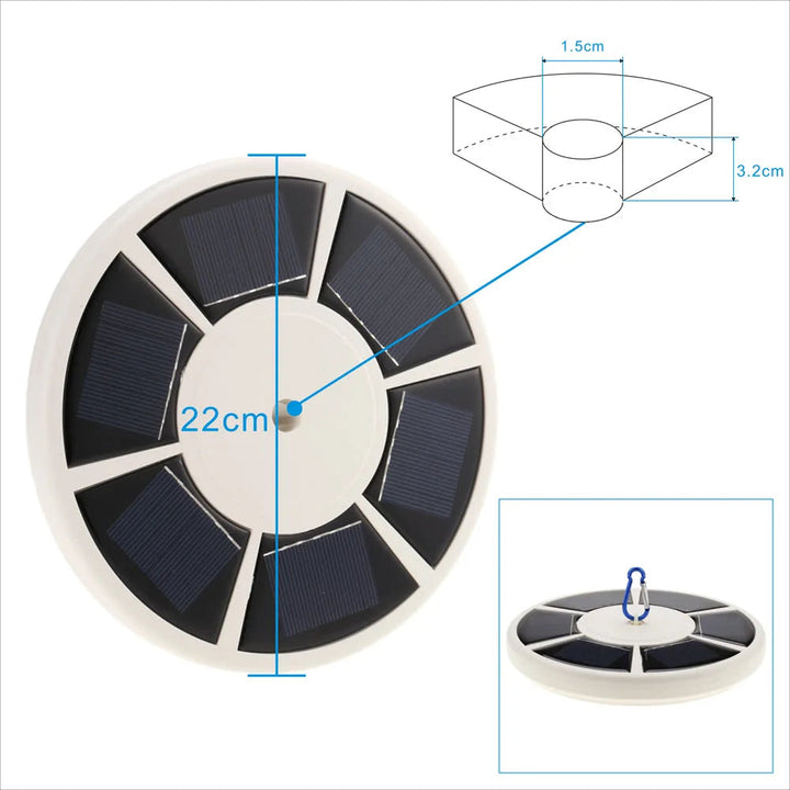 Weatherproof 26 LED solar flagpole light provides brilliant flag illumination for outdoor display.