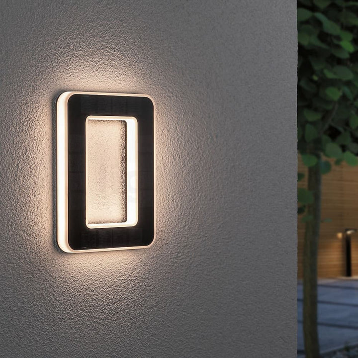Solar powered illuminated house number for clear night visibility.