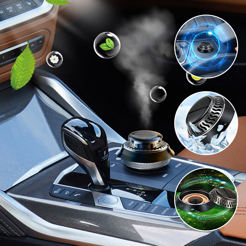 Solar Rotating Car Aromatherapy Diffuser, black, for stress relief & fresh car scent