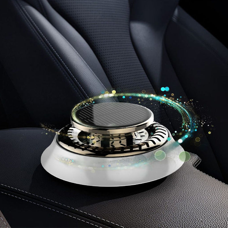 Stylish auto accessory: Solar Rotating Car Aromatherapy Diffuser, improves car air quality