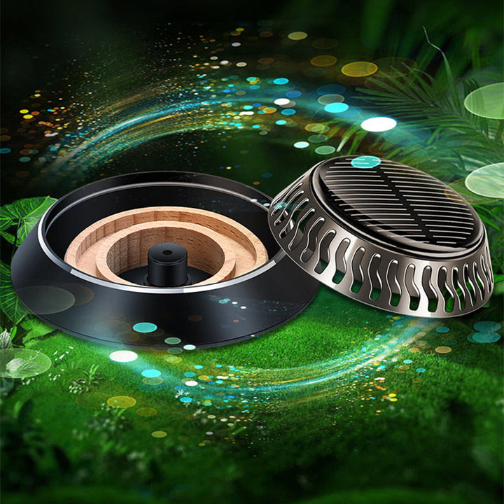 Rotating solar car scent diffuser, compact and effective for a fresh car interior