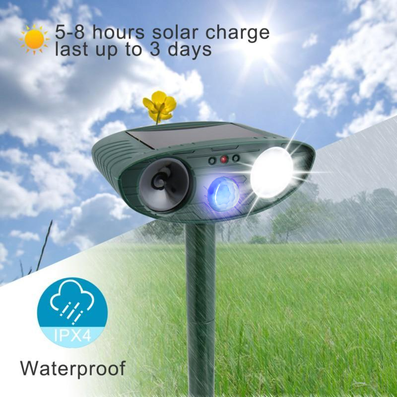 Keep dogs away with this outdoor solar repeller. Ultrasonic pest control provides humane protection for your property.