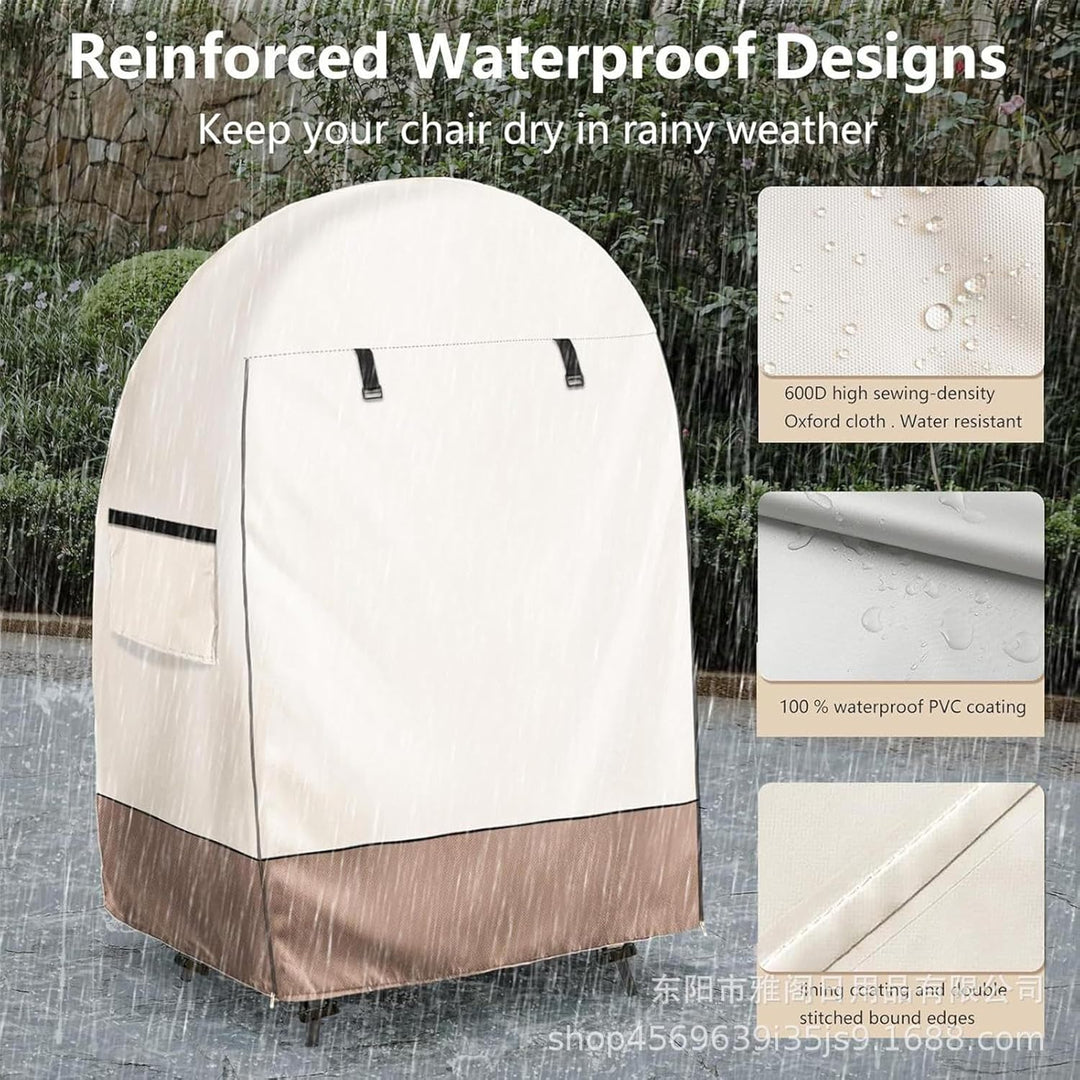 Waterproof egg chair cover by Solara for patio and garden, ensures all-season protection.
