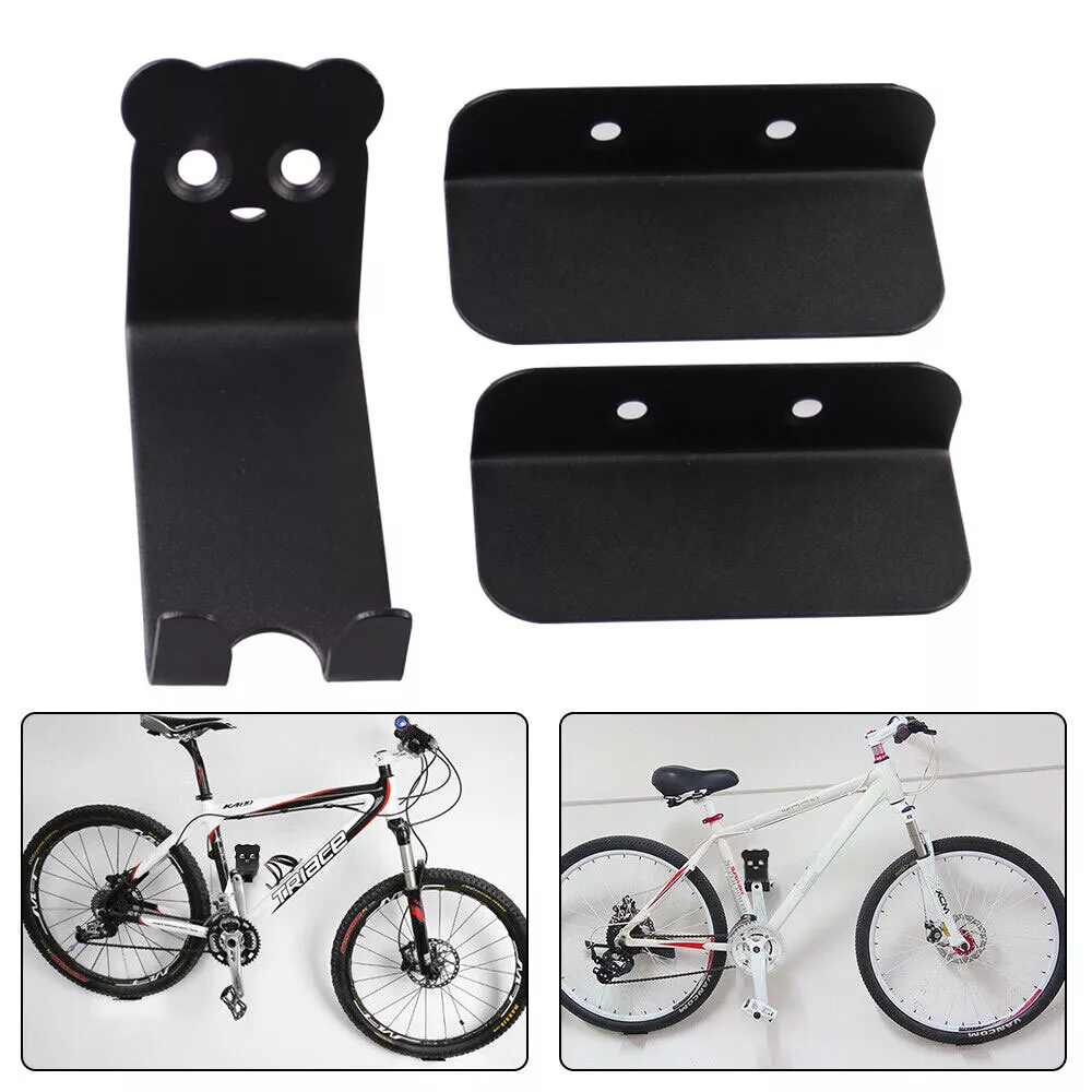 Durable carbon steel bike storage rack, wall-mounted pedal hook design for secure garage organization.