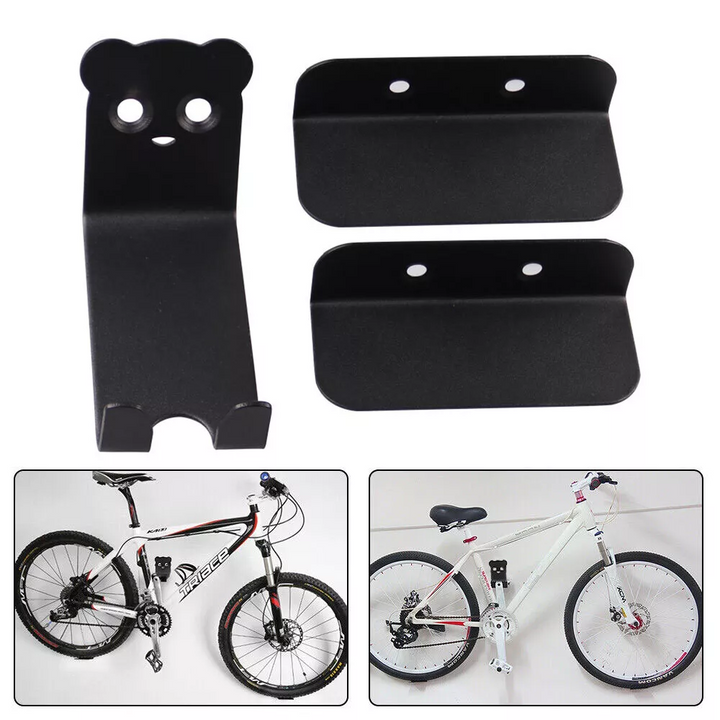 Durable carbon steel bike storage rack, wall-mounted pedal hook design for secure garage organization.