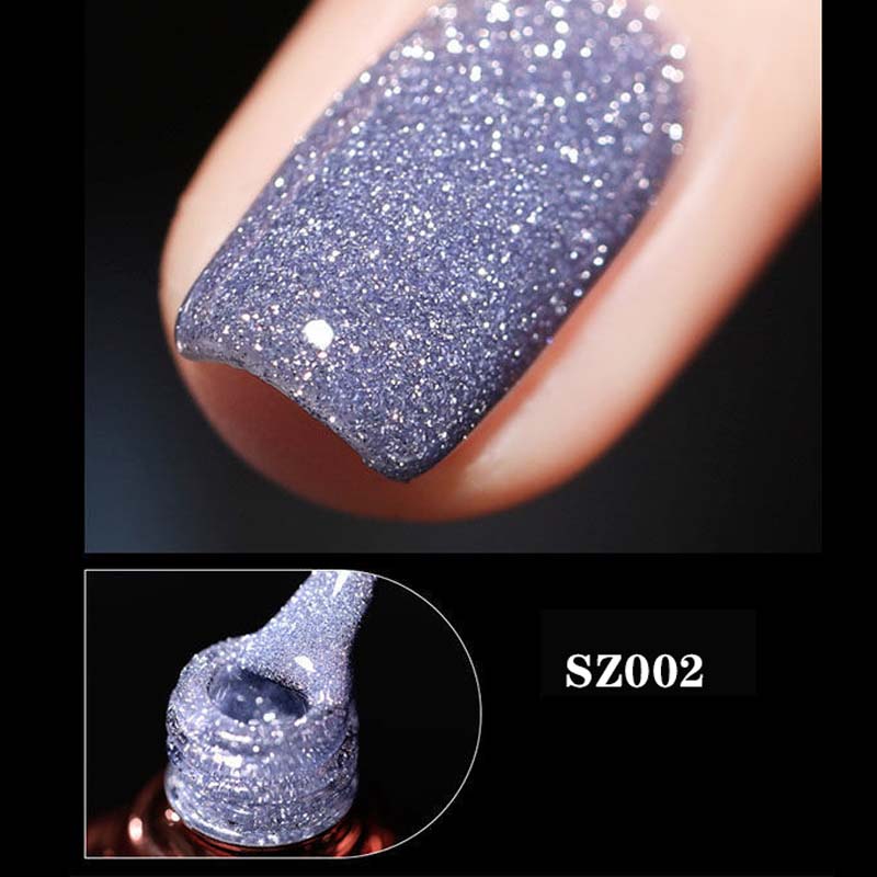 Sparkling glitter gel polish applied to toenails, providing a long-lasting shimmer pedicure