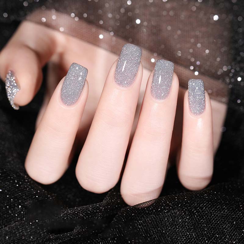Collection of sparkling glitter gel nail polishes, ideal for long-lasting shimmer and beauty