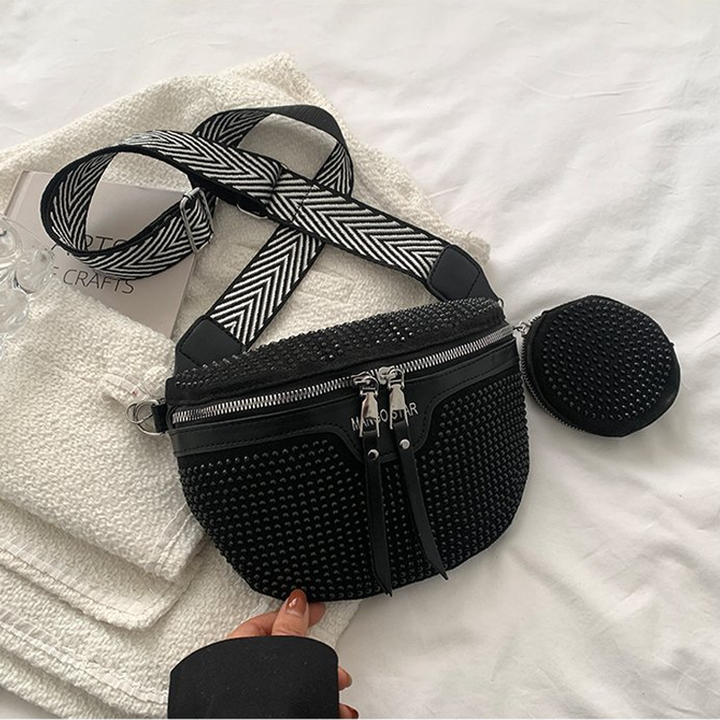 Women's rhinestone crossbody waist bag, a fashionable accessory for festivals