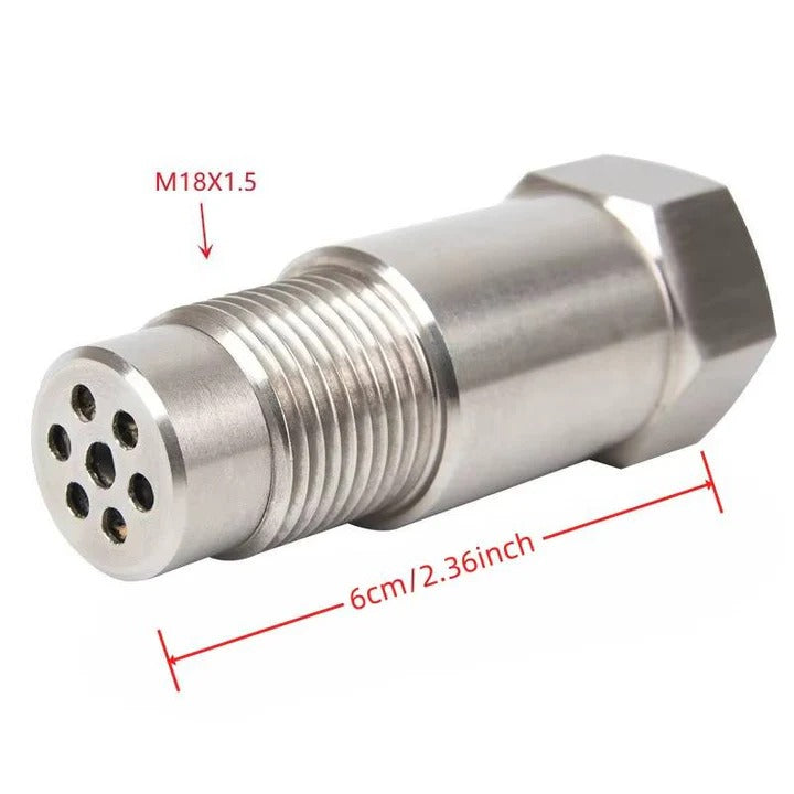 Premium stainless steel O2 sensor spacers with mini converters, enhancing automotive exhaust & performance, 2 pc.