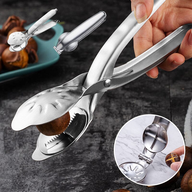 Durable stainless steel chestnut cracker, culinary accessory for nuts