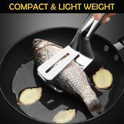 Cooking tongs: a robust stainless steel dual-sided utensil, perfect for kitchen and outdoor grilling.