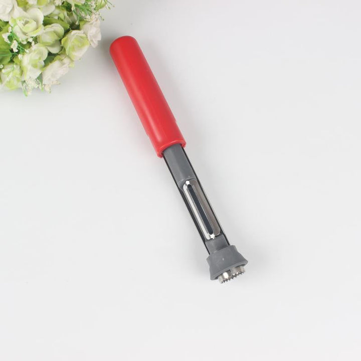 Stainless steel kitchen tool: fruit corer, displayed cleanly on a white background.