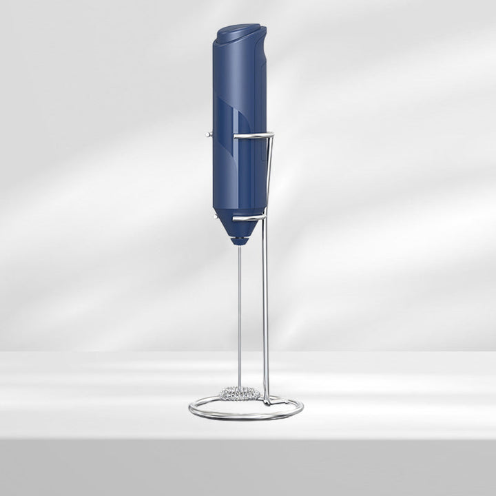 Universal handheld frother with powerful motor for perfect frothed milk, includes stand