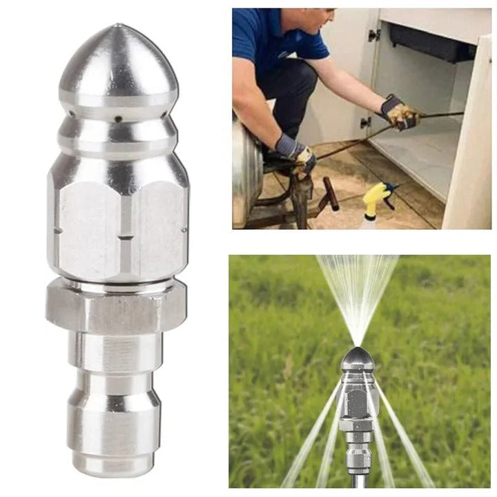 High Pressure Sewer Jetter Nozzle, a pipe cleaner tool for pressure washers, ensures efficient drain unclogging.